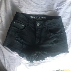 american eagle black shorts